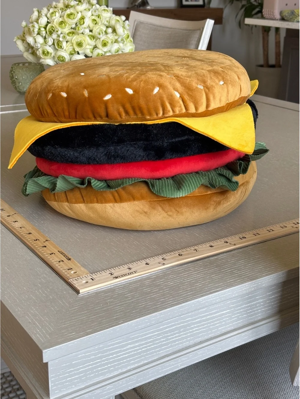 Teen Home Weighted Plush Hamburger Pillow